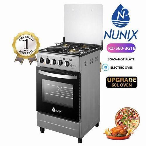 Nunix KZ-560-3G1E 50x50 3 Gas + Hot Plate Electric Oven Cooker