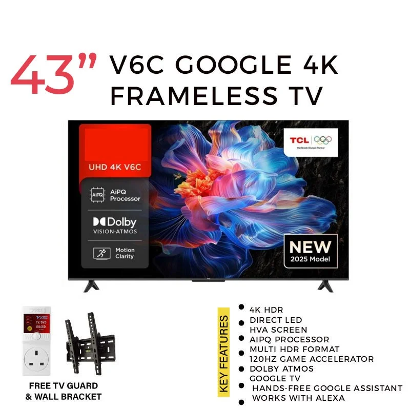 TCL 43" LED 4K UHD Smart TV 43V6C
