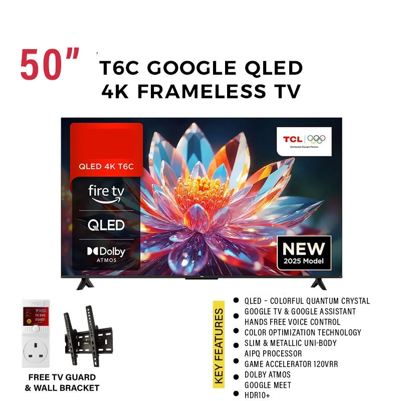 TCL 50" QLED 4K UHD Smart TV 50T6C